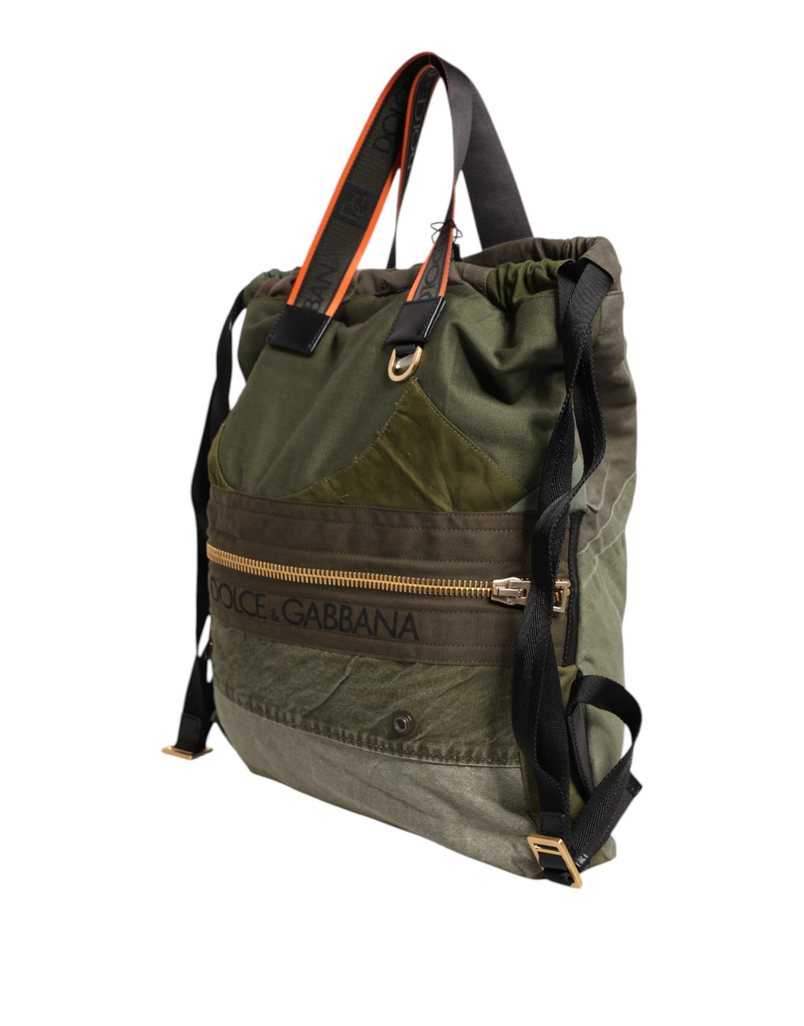 Dolce & Gabbana Military Green Patchwork Rucksack Backpack Bag - Image 4