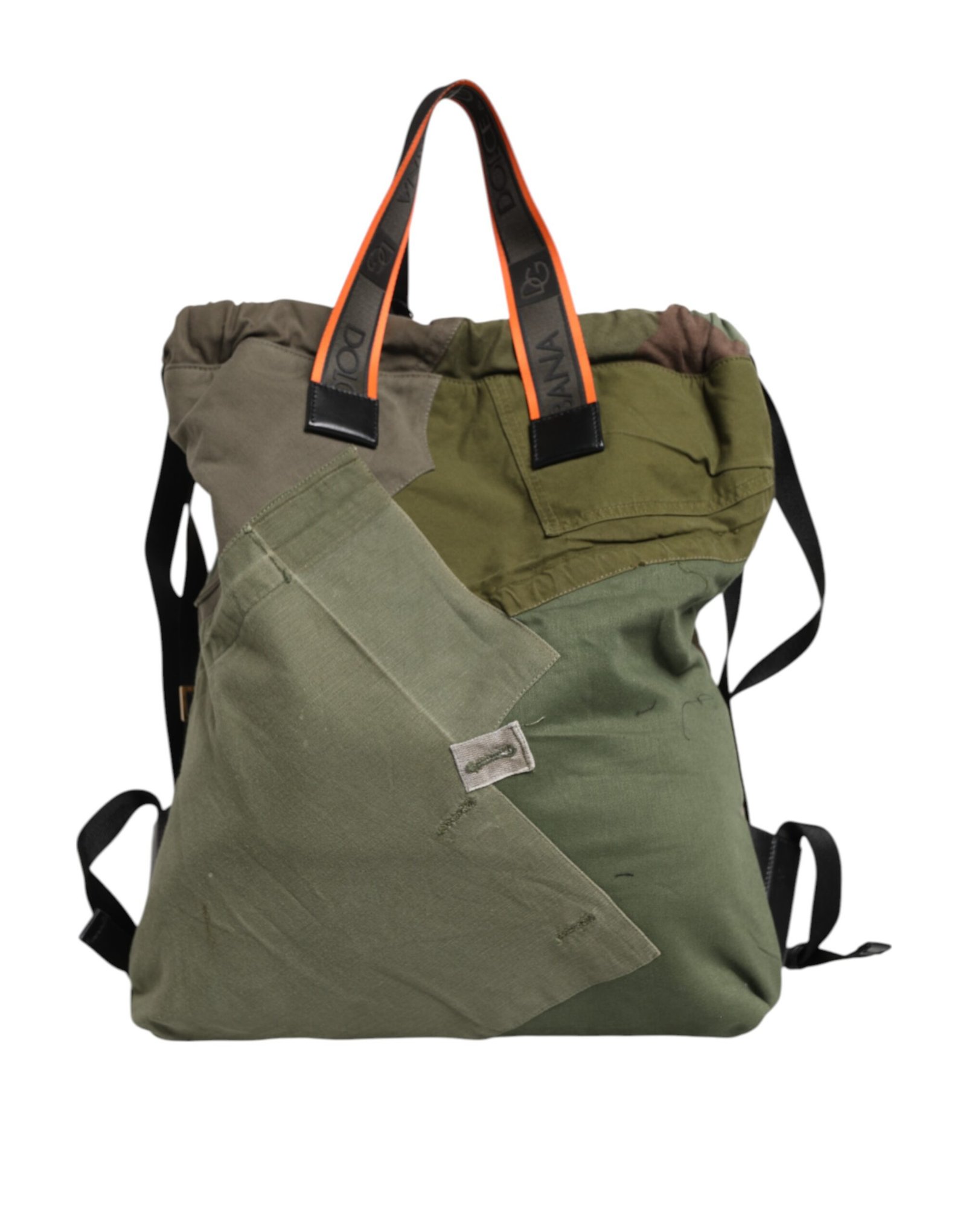 Dolce & Gabbana Military Green Patchwork Rucksack Backpack Bag - Image 5