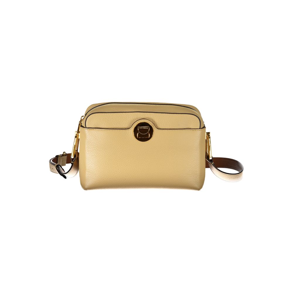 Coccinelle Beige Leather Women Shoulder Bag