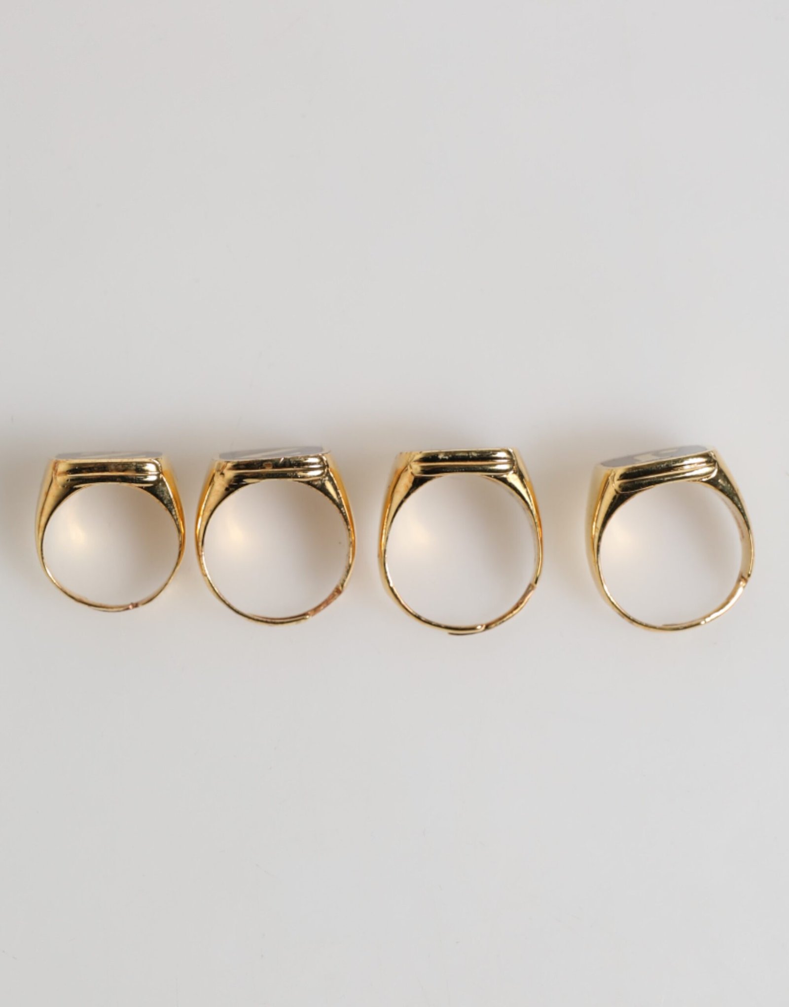 Dolce & Gabbana Gold Tone Brass JAZZ Letter Set 4 Pieces Adjustable Ring - Image 5