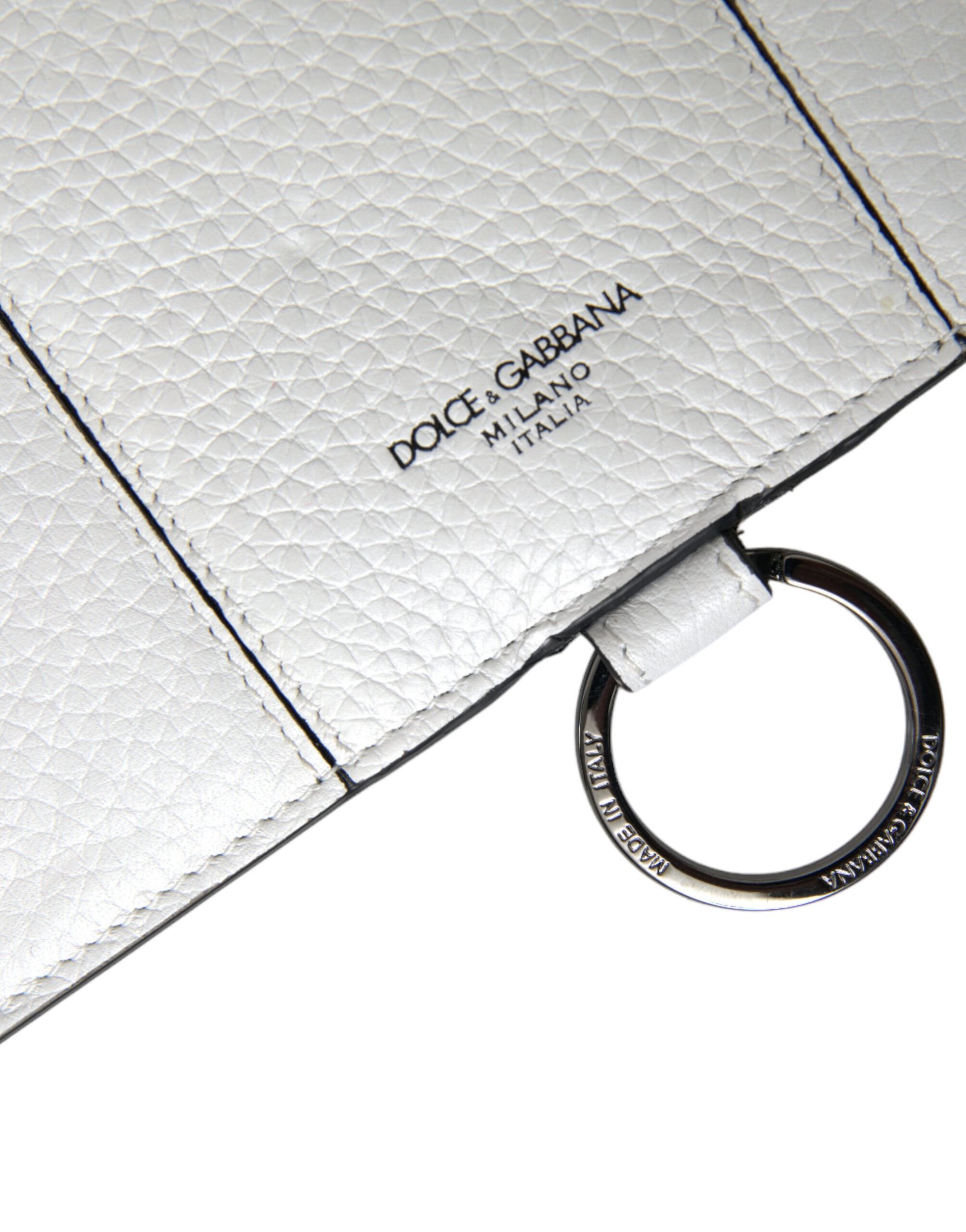 Dolce & Gabbana White Calfskin Leather Large Crossbody Card Holder Wallet - Image 4