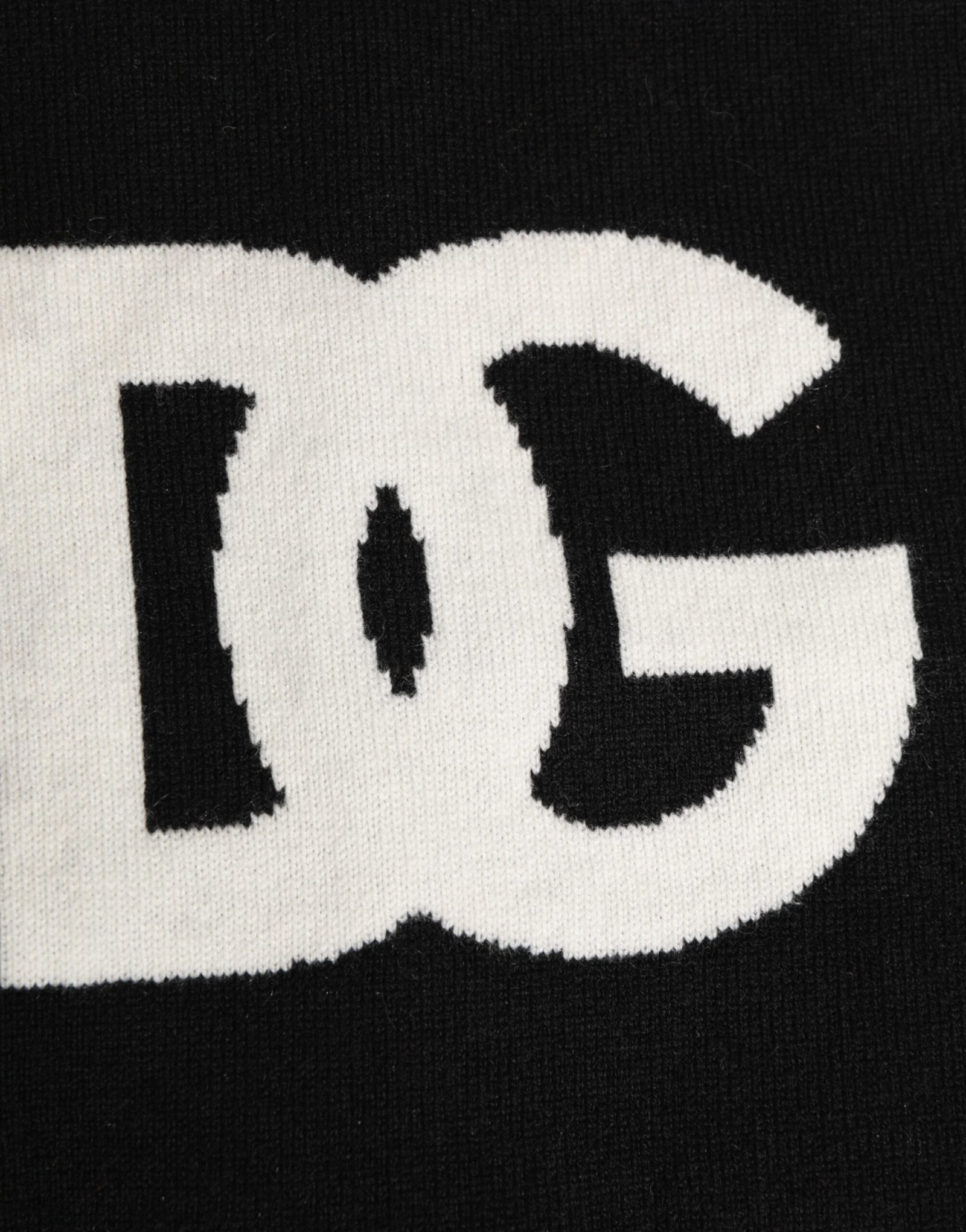 Dolce & Gabbana Black D&G Logo Cashmere Knitted Men One Size Scarf - Image 4