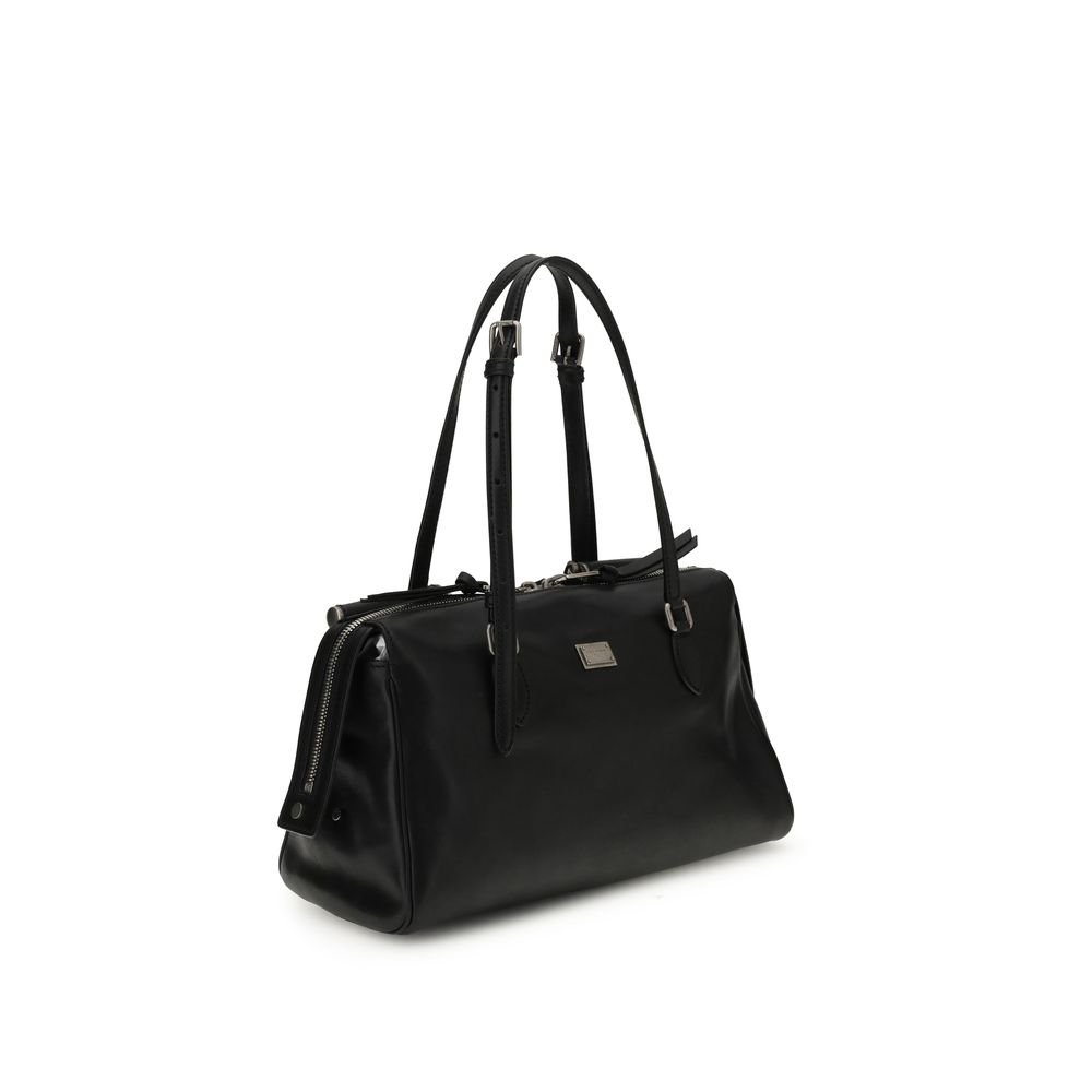 Dolce & Gabbana Black Calf Leather Bos Taurus Shoulder Bag - Image 2