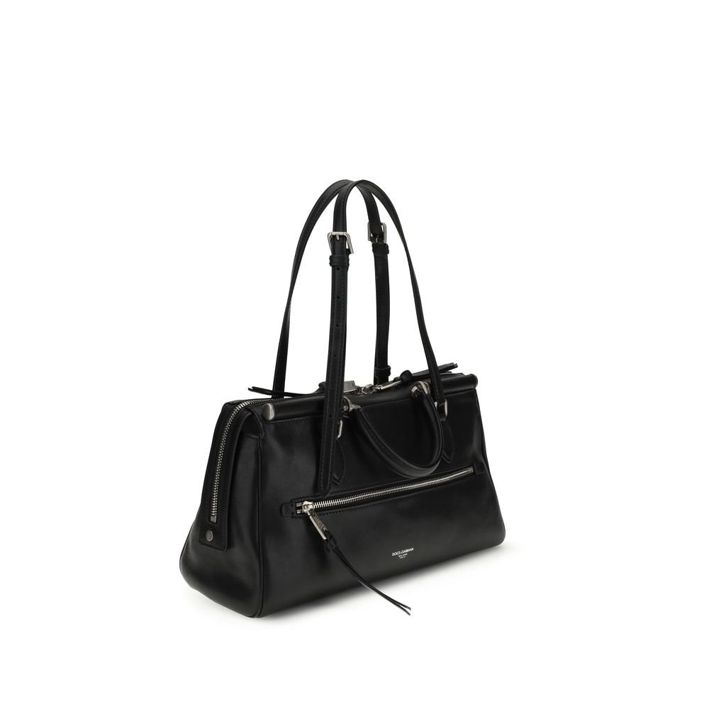Dolce & Gabbana Black Calf Leather Bos Taurus Shoulder Bag - Image 3