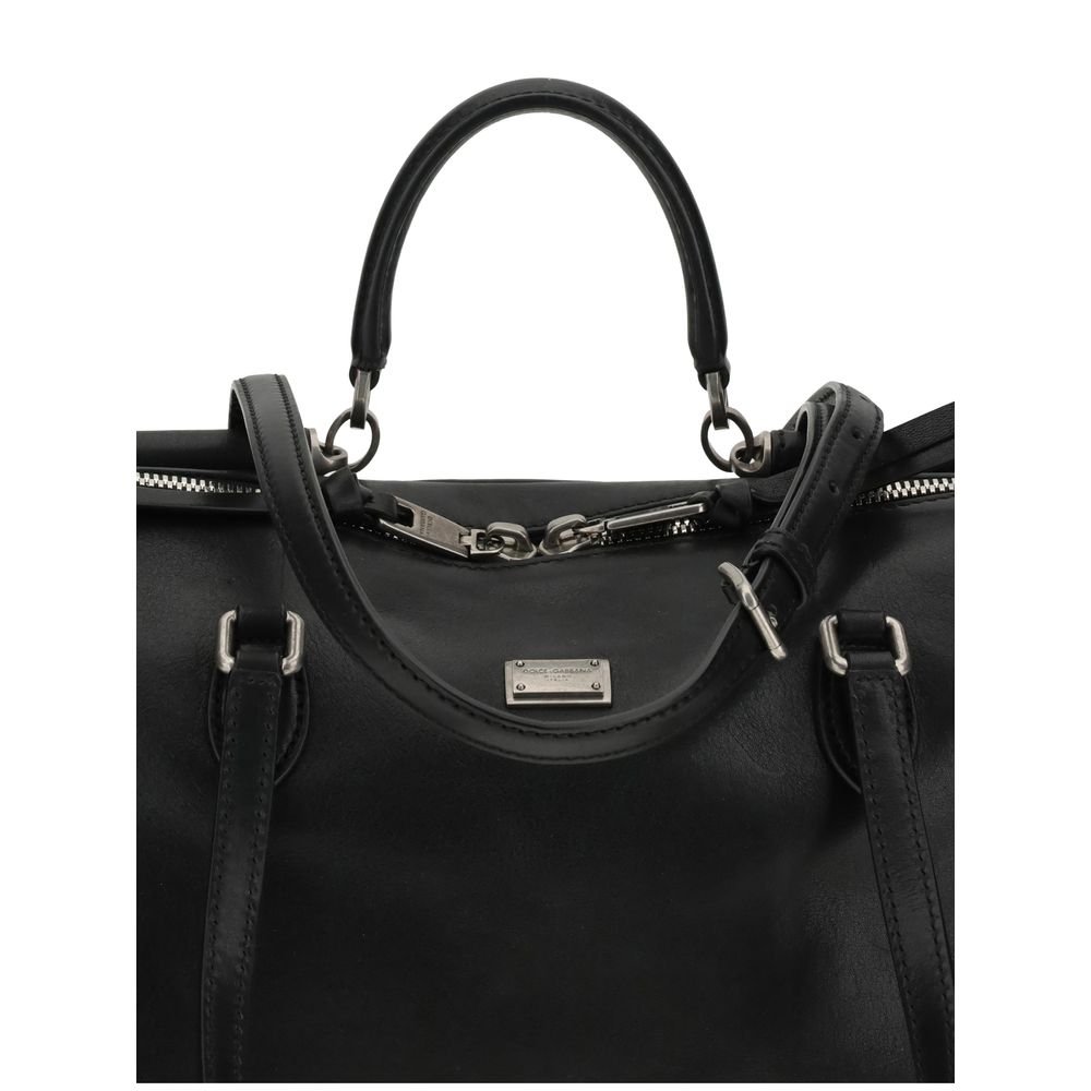 Dolce & Gabbana Black Calf Leather Bos Taurus Shoulder Bag - Image 4