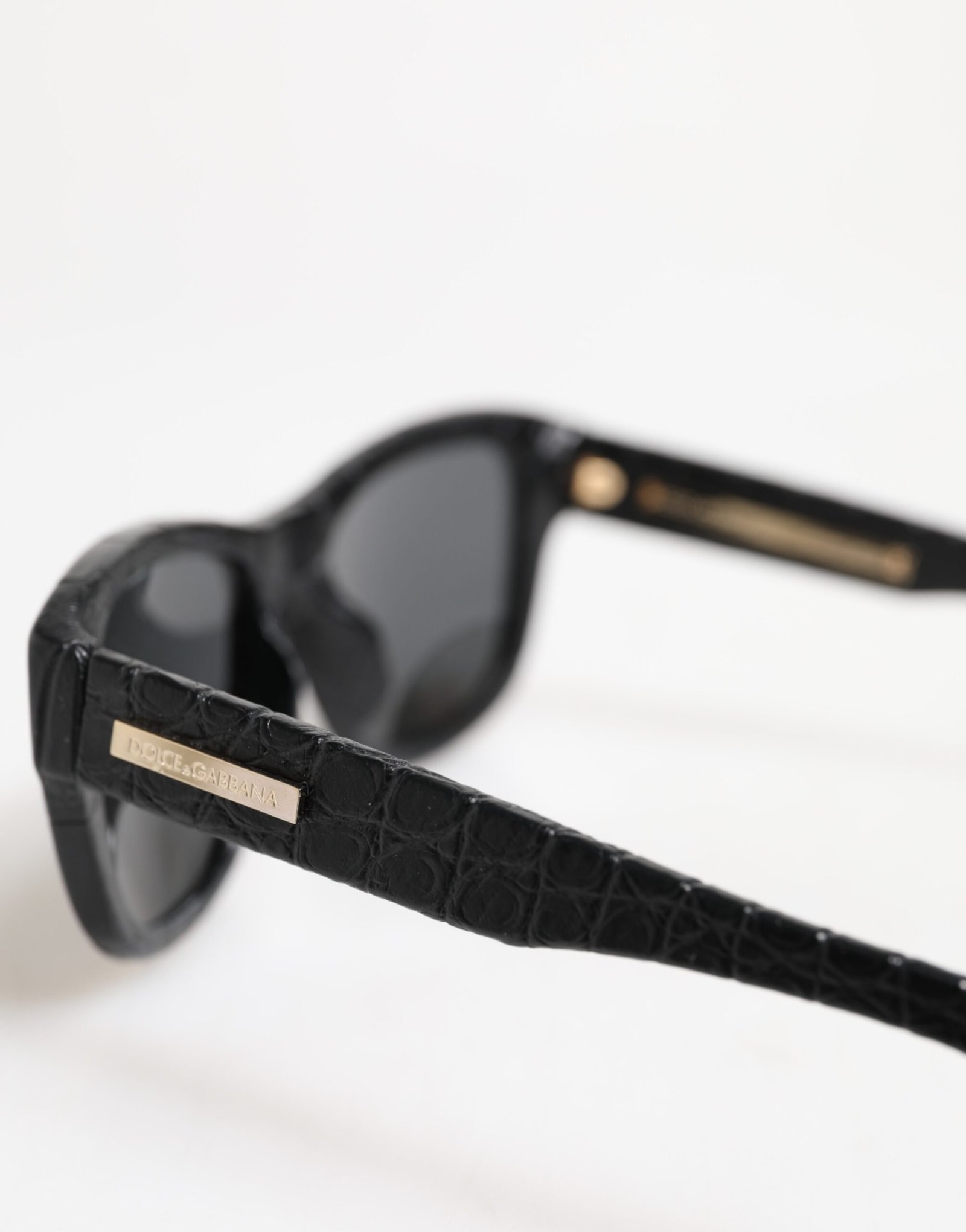Dolce & Gabbana DG4177 Black Leather Frame Tinted Lens Sunglasses - Image 5