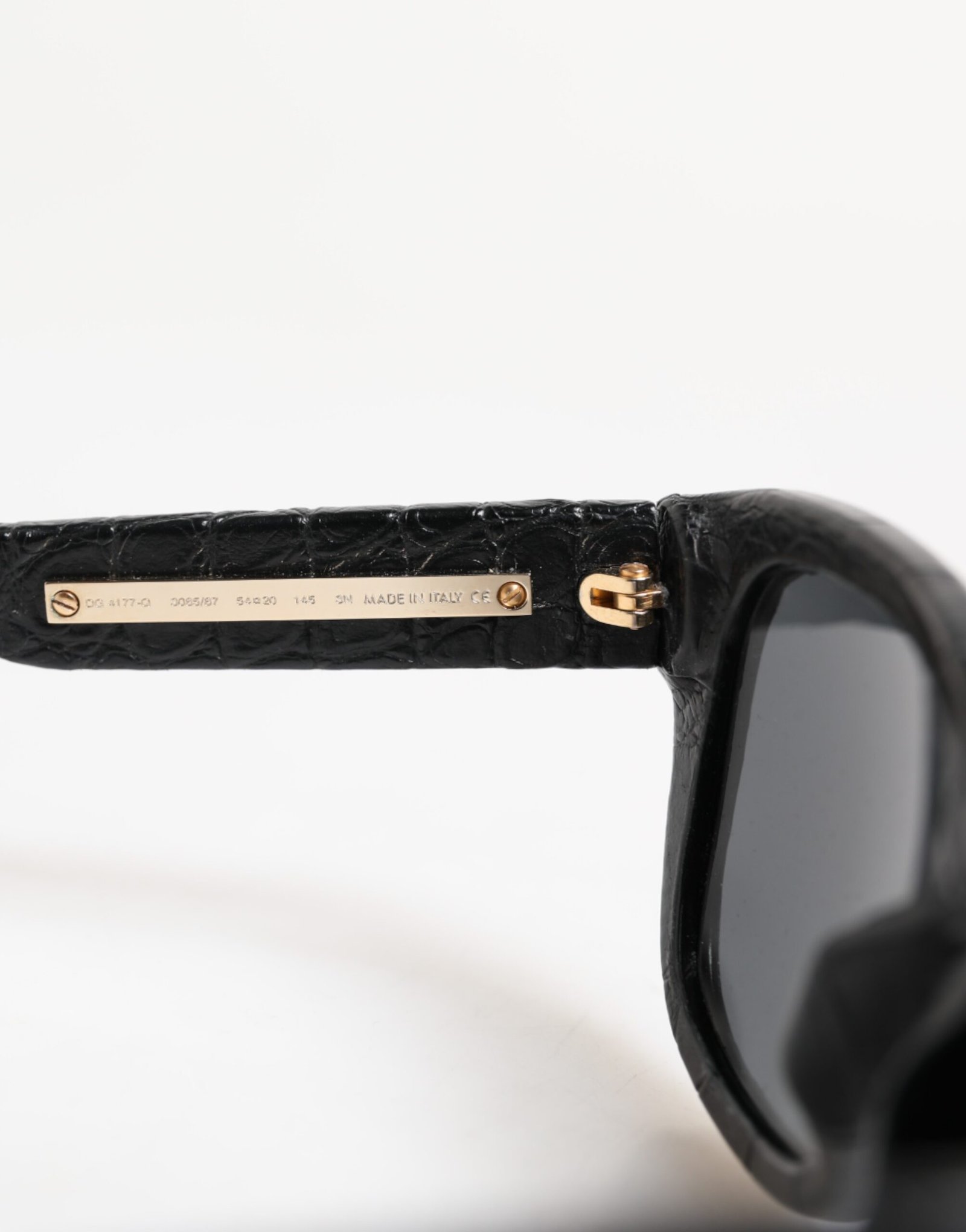 Dolce & Gabbana DG4177 Black Leather Frame Tinted Lens Sunglasses - Image 6