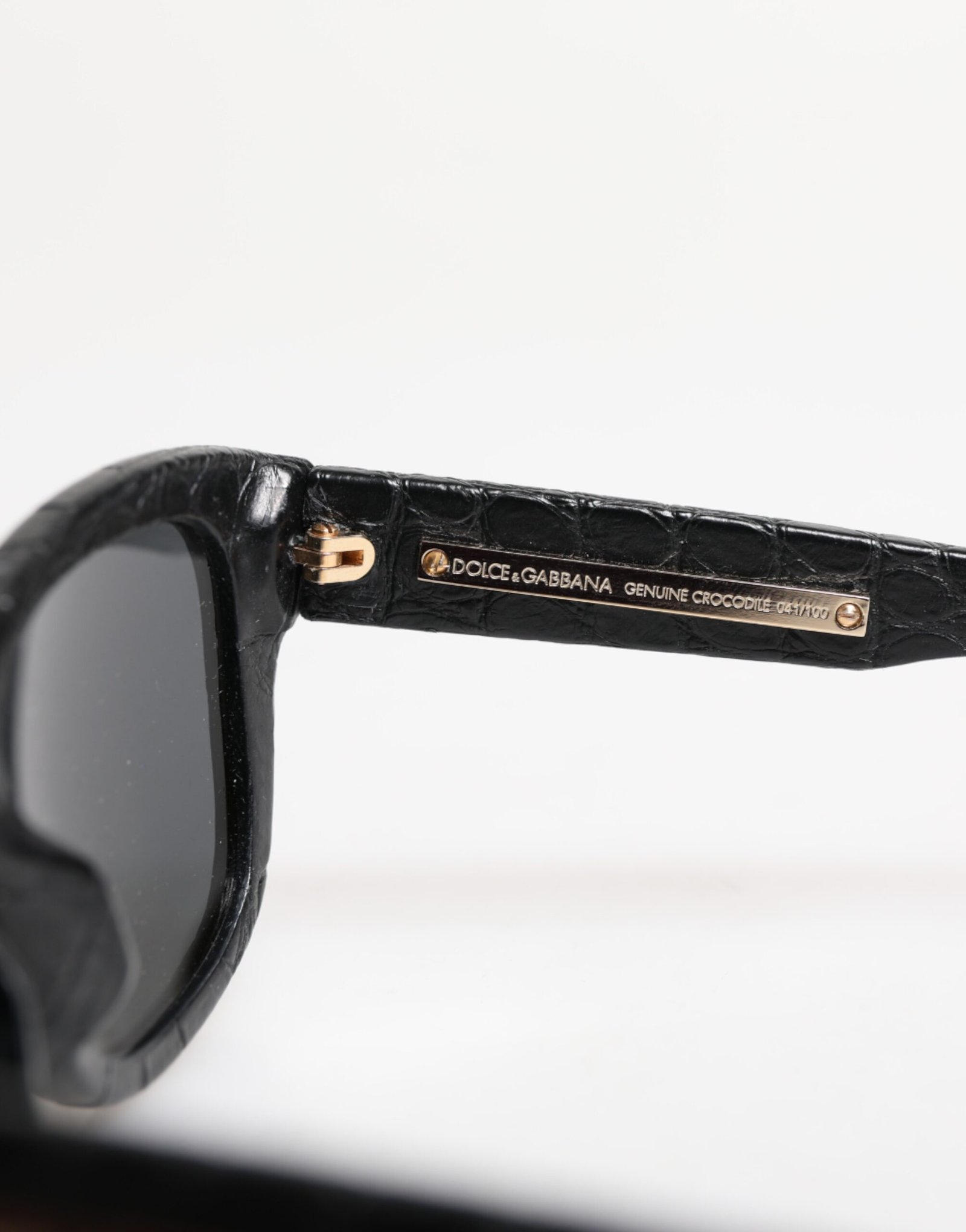 Dolce & Gabbana DG4177 Black Leather Frame Tinted Lens Sunglasses - Image 7