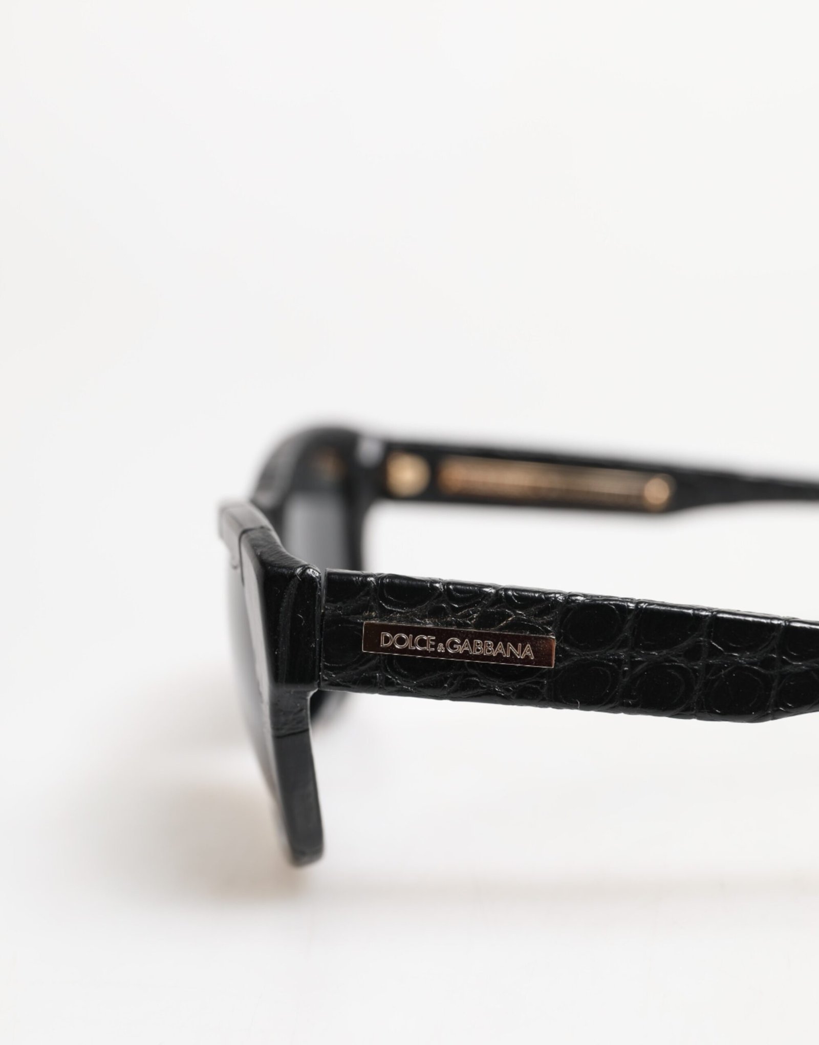 Dolce & Gabbana DG4177 Black Leather Frame Tinted Lens Sunglasses - Image 8