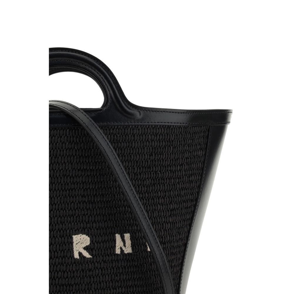 Marni Black Cotton Shoulder Bag - Image 4