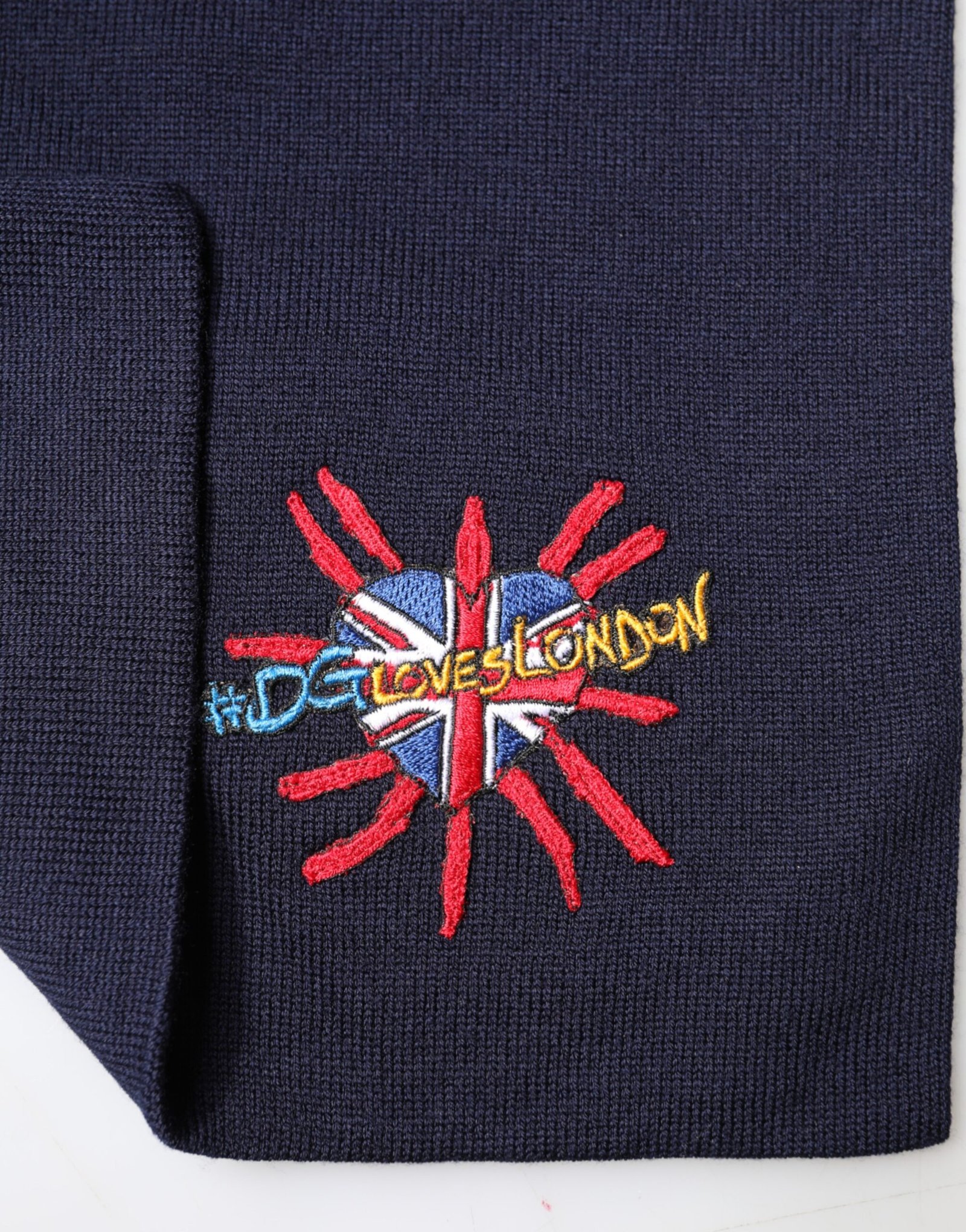 Dolce & Gabbana Blue Wool DG Loves London Neck Wrap Scarf - Image 3