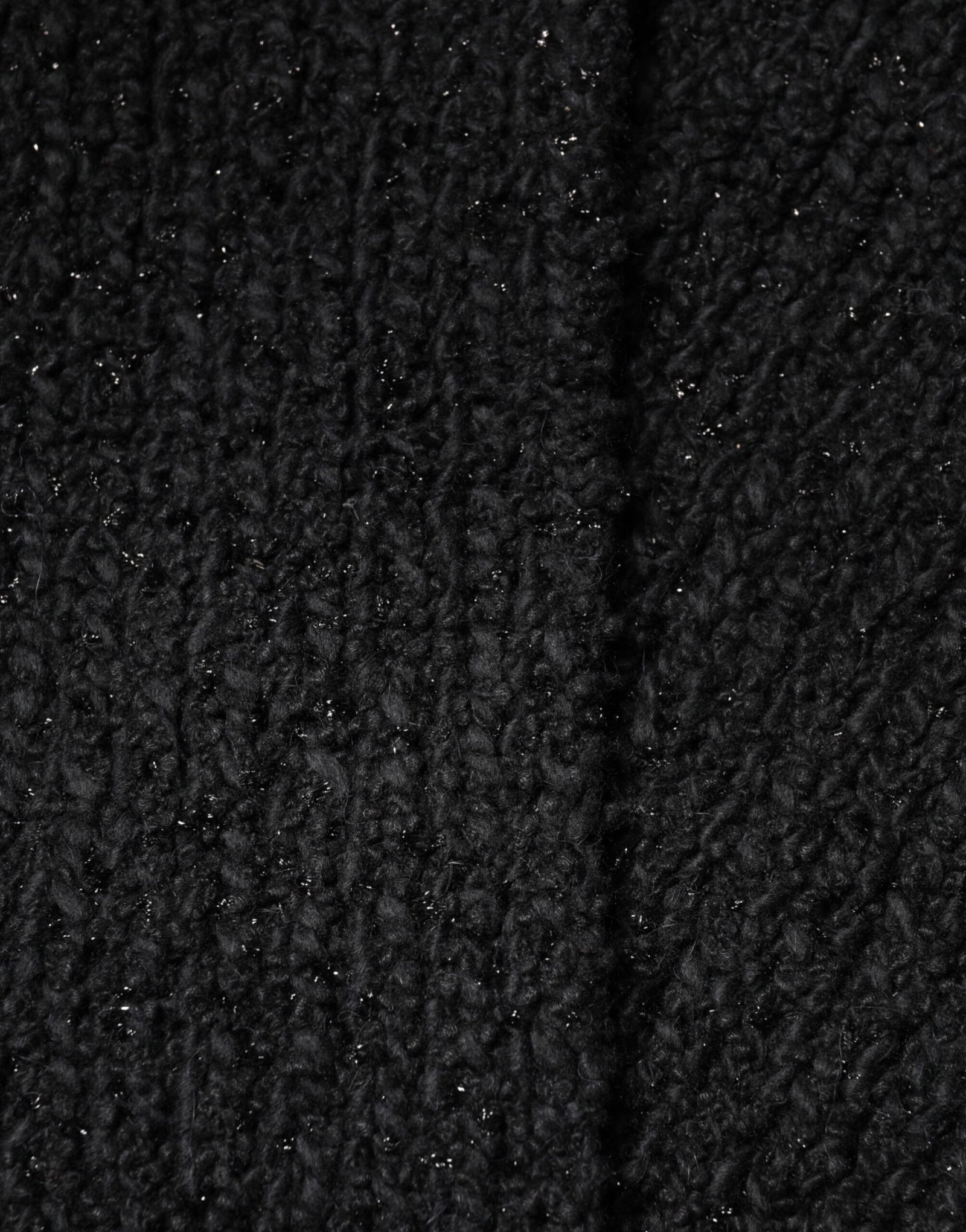 Dolce & Gabbana Black Cashmere Knit Shawl Fringes Scarf - Image 3