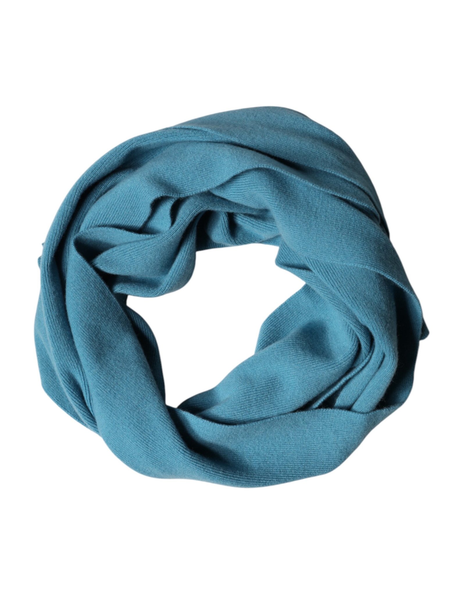 Dolce & Gabbana Blue Cashmere Knit Neck Wrap Shawl Scarf - Image 3