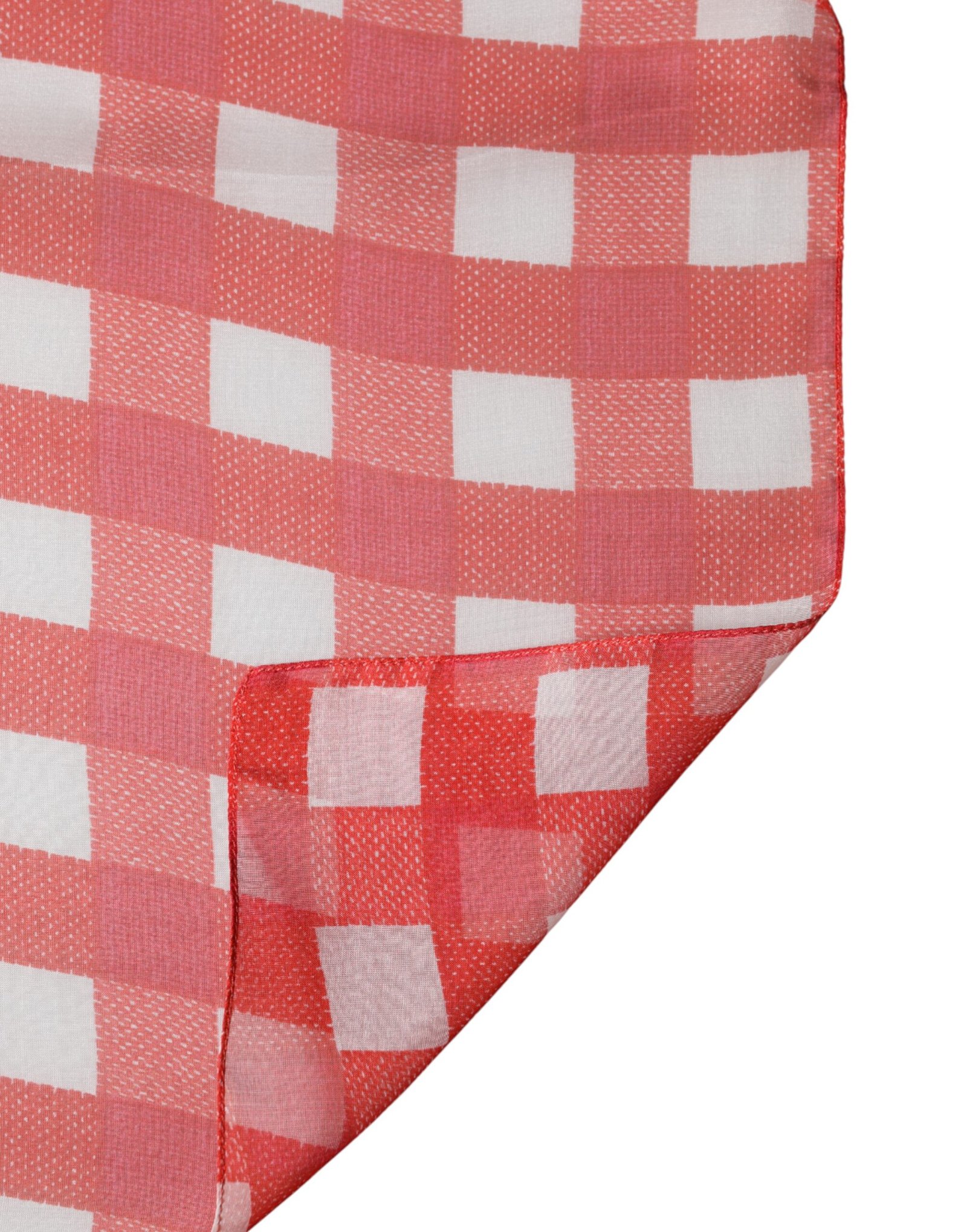 Dolce & Gabbana Red Checkered Stole Neck Wrap Shawl Scarf - Image 4