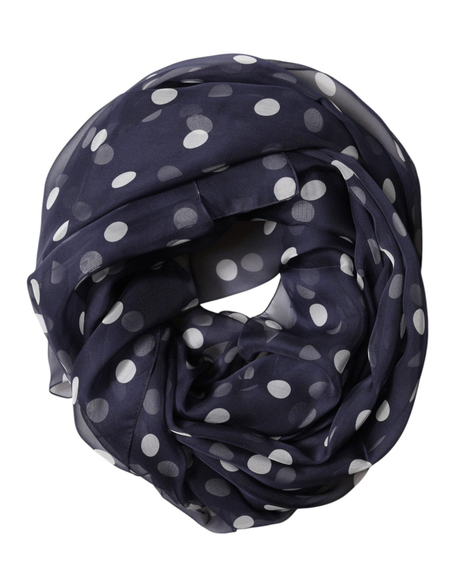 Dolce & Gabbana Blue Polka Dot Silk Neck Wrap Shawl 205cm x 132cm Scarf - Image 2