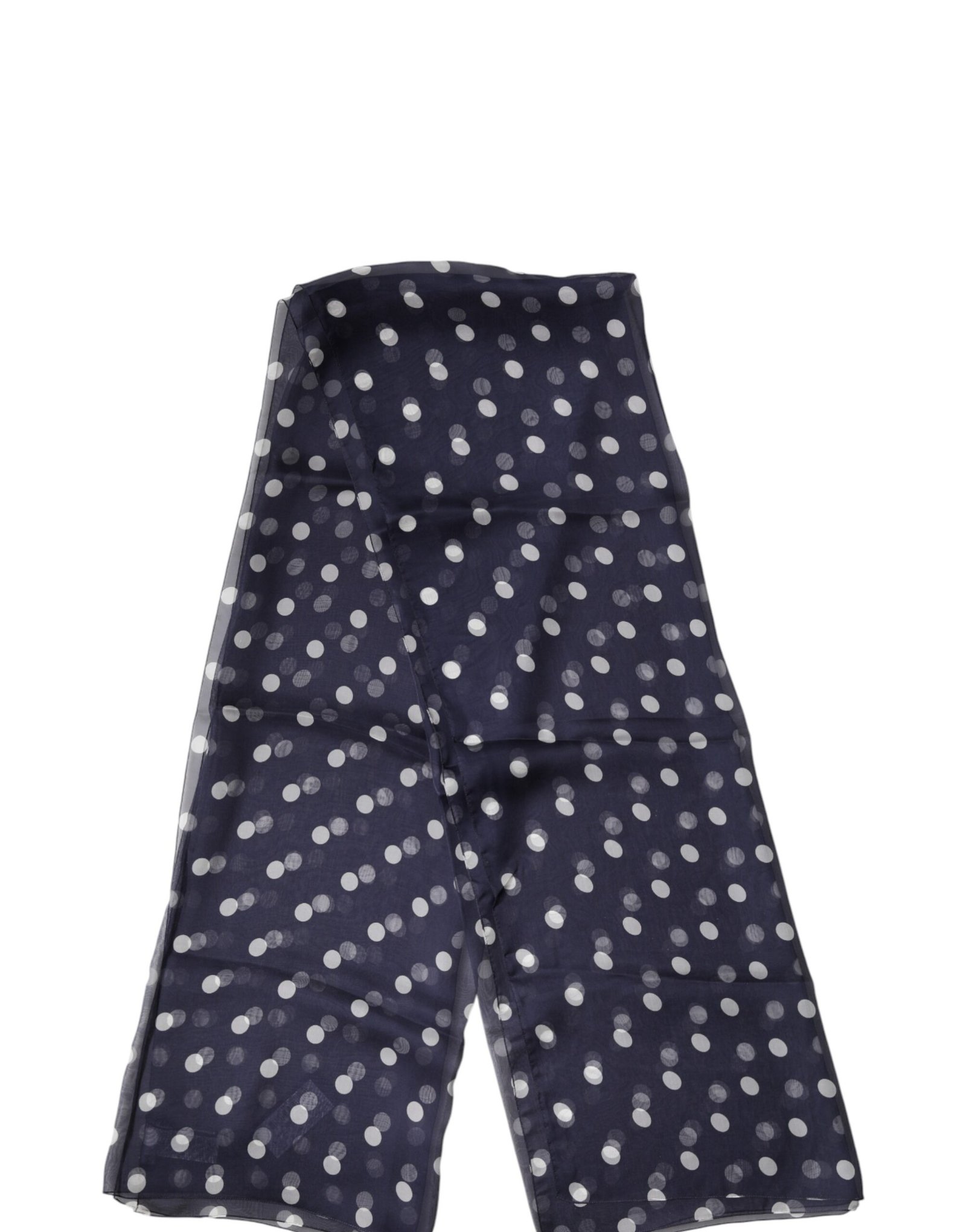Dolce & Gabbana Blue Polka Dot Silk Neck Wrap Shawl 205cm x 132cm Scarf - Image 5