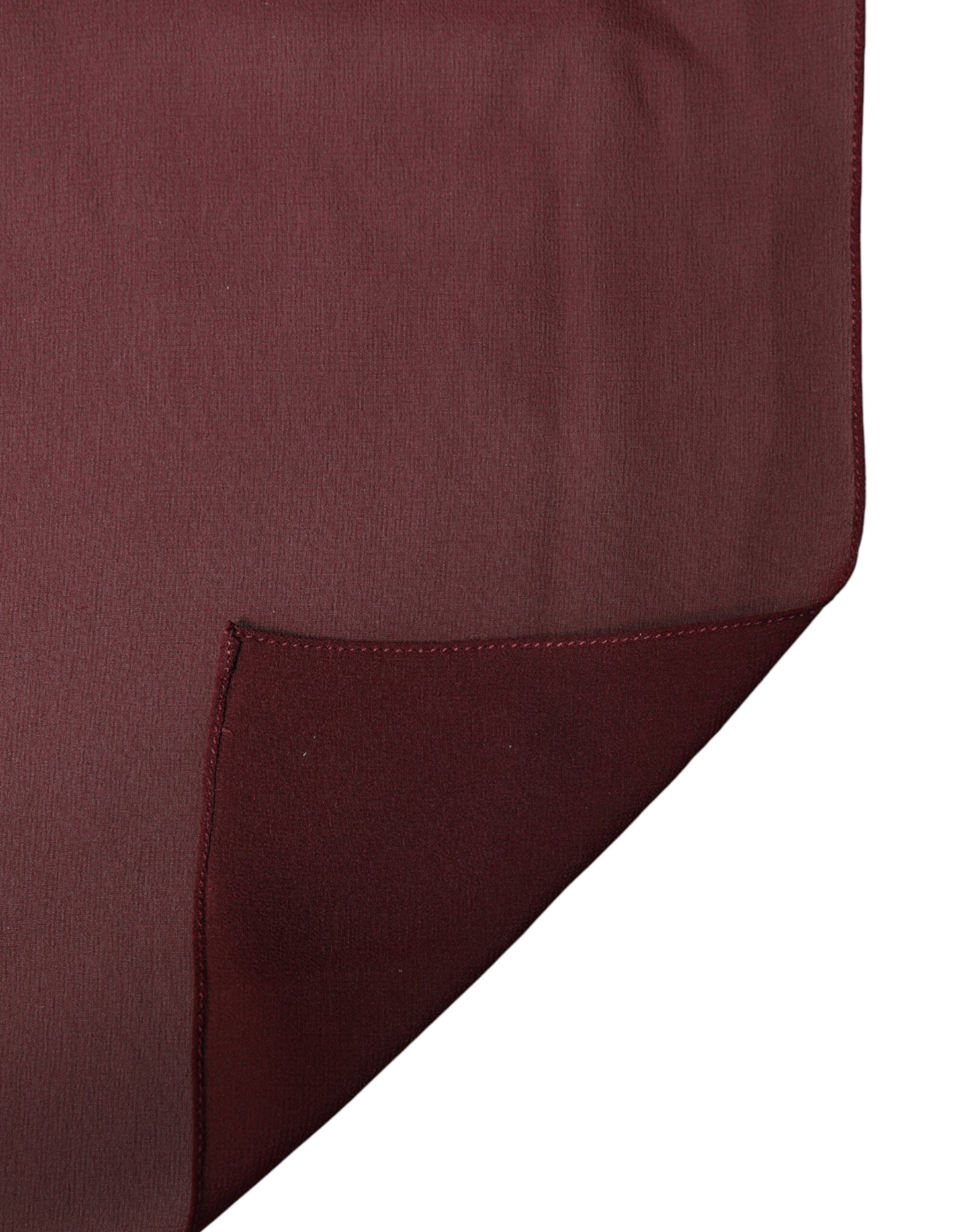 Dolce & Gabbana Maroon Silk Stole Neck Wrap Shawl Men 200cm x 130cm Scarf - Image 5
